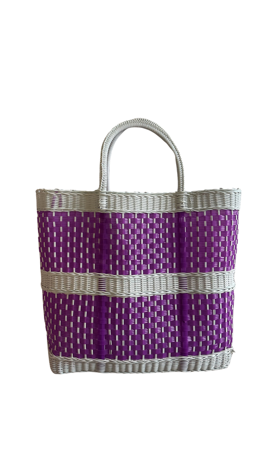Extra Large White and Purple Bag