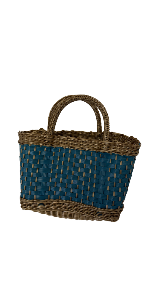 Medium Blue and Brown Bag
