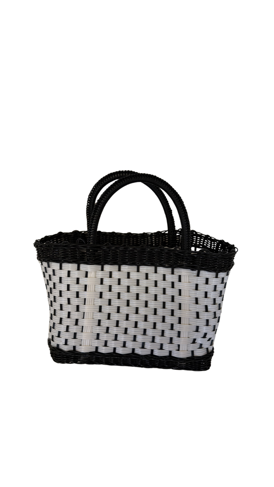 Medium Black and White Bag