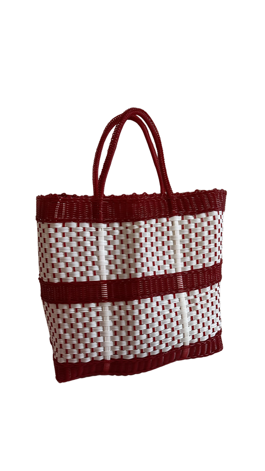 Extra Large White and Red Bag
