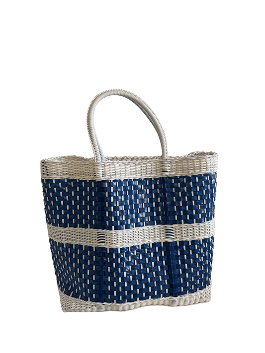 Extra Large White and Blue Bag