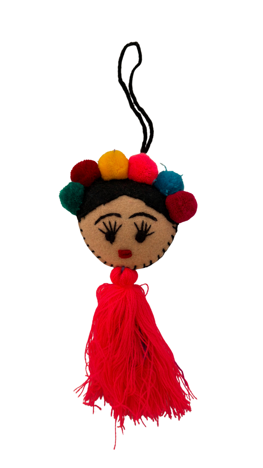 Frida Kahlo Bright Orange Pendant
