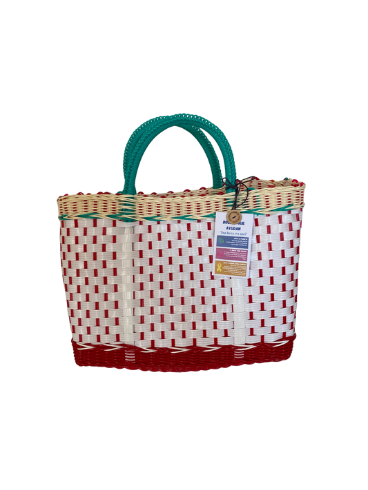 Large Bag White Red Green and Yellow