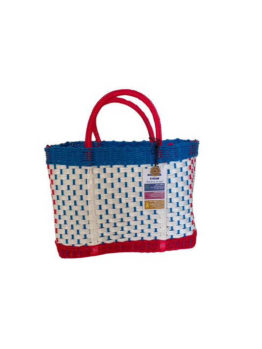 Large Bag White Red and Blue